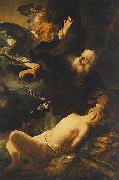 REMBRANDT Harmenszoon van Rijn Sacrifice of Isaac. Spain oil painting artist